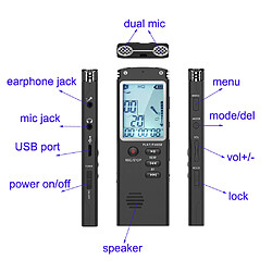 Avis Universal Magnétophone portatif de 8 Go, 1 536 kbps, activation vocale, enregistrement de conférences, de conférences, d'entretiens, de lecteurs de musique d'essai
