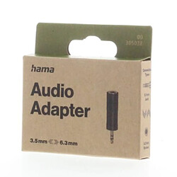 HAMA Adaptateur audio, jack mâle 3,5 mm - jack femelle 6,3 m, stéréo