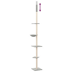 Acheter vidaXL Arbre à chat du sol au plafond Gris clair 263,5-289,5 cm