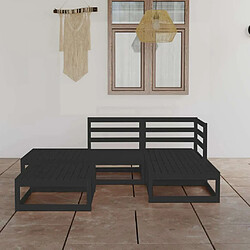 Maison Chic Salon de jardin 5 pcs - Table et chaises d'extérieur - Mobilier/Meubles de jardin Moderne noir bois de pin massif -MN53454