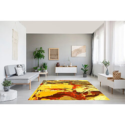 HOMEMANIA Tapis Imprimé Brushed 1 - Résumé - Décoration de Maison - antidérapants - Pour Salon, séjour, chambre à coucher - Multicolore en Polyester, Coton, 60 x 100 cm