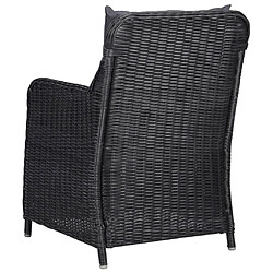 Acheter vidaXL Ensemble à manger de jardin 7 pcs Noir