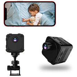 Chrono Mini caméra de sécurité connectée WiFi 1080P HD Real Nanny Camera avec vision nocturne créative et détection de mouvement,32G, noir