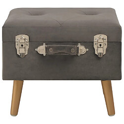 Helloshop26 Tabouret de rangement 40 cm velours gris 02_0010969