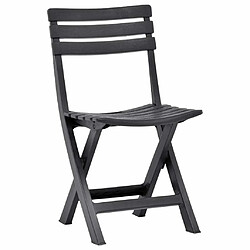 Maison Chic Lot de 2 Chaises de jardin,Fauteuil d'extérieur pliables Plastique Anthracite -MN66924