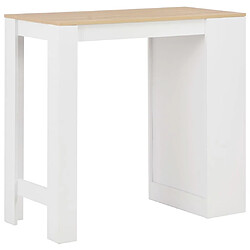 Acheter Helloshop26 Table haute mange debout bar bistrot avec étagère blanc 110 cm 0902052