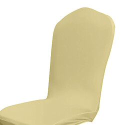 Couleur Unie Demi-cercle élastique Couverture De Chaise De Salle De Selles Slipcover Beige