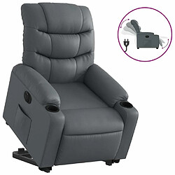 Maison Chic Fauteuil Relax pour salon, Fauteuil inclinable électrique gris similicuir -GKD26997