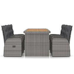 Avis Maison Chic Mobilier à dîner 7 pcs de jardin avec coussins - Ensemble table et chaises d'extérieur - Salon/Mobilier de jardin classique Résine tressée Gris -MN99786