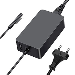 Avizar Chargeur Secteur pour Microsoft Surface charge rapide 44W Noir