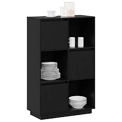 Avis vidaXL Buffet Noir 74x35x117 cm Bois massif de pin