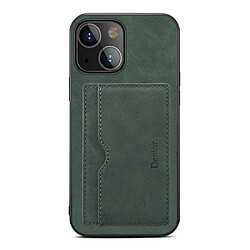 Coque en TPU + PU avec béquille, porte-cartes vert pour votre Apple iPhone 13 6.1 pouces