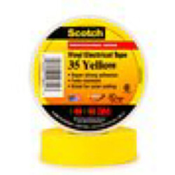 ruban adhésif vinyle - 3m scotch 35 - jaune - 19 mm x 20 mètres - 3m 80052