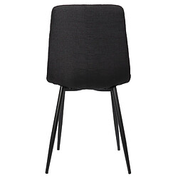 Decoshop26 Lot de 2 chaises de salle à manger en tissu noir pieds métal noir mat style moderne CDS101107