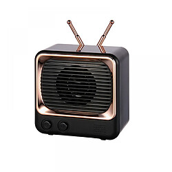 General Haut-parleur rétro Bluetooth portable, mini haut-parleur vintage style TV, appel mains libres Bluetooth 5.0, batterie 400 mA, carte TF, pour la maison, l'extérieur, les voyages, les fêtes, cadeau (noir)