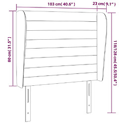 Acheter vidaXL Tête de lit avec oreilles Vert foncé 103x23x118/128 cm Velours