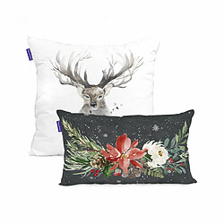 Happy Friday Set de housses de coussin HappyFriday Mystical winter Multicouleur 2 Pièces