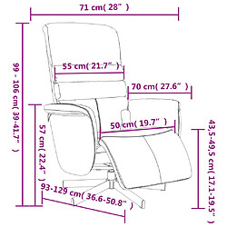 vidaXL Fauteuil inclinable de massage repose-pieds noir similicuir pas cher