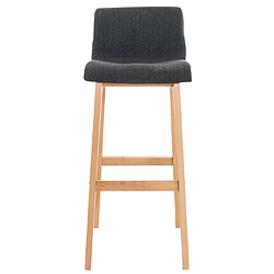 Decoshop26 Lot de 2 tabourets de bar design avec structure de 4 pieds en bois et assise en tissu gris foncé 10_0004212