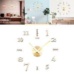 Avis Autocollant 3D Minimaliste Horloge Murale Chambre Restaurant Salle De Bains Décor Artisanat Or