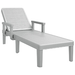 Maison Chic Chaise longue, Transat gris 159x68x83,5 cm polypropylène