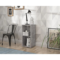 Meubletmoi Etagère cube 2 casiers décor béton gris - CLASSICO