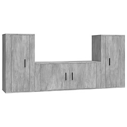 vidaXL Ensemble de meubles TV 3 pcs Gris béton Bois d'ingénierie