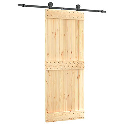 vidaXL Porte coulissante et kit de quincaillerie 80x210 cm pin massif