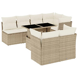 vidaXL Salon de jardin avec coussins 8 pcs beige résine tressée