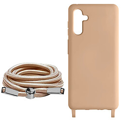 Avizar Coque Cordon pour Samsung Galaxy A54 5G Lanière Tour du Cou 80cm Rose Poudré