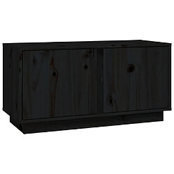 Maison Chic Meuble TV scandinave - Banc TV pour salon Noir 80x35x40,5 cm Bois de pin massif -MN77470