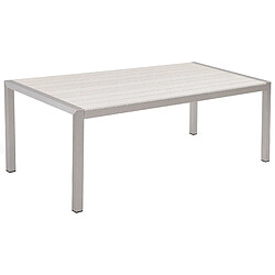 Beliani Table de jardin 180 x 90 cm Matériaux synthétiques Blanc VERNIO