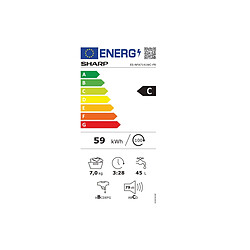 Lave-linge frontal 7kg 1400 tours/min - ESNFA7141WC - SHARP