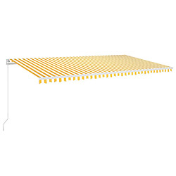 vidaXL Auvent manuel rétractable avec LED 600x350 cm Jaune et blanc