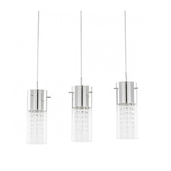 Luminaire Center Suspension en cristal Marqu Chrome 3 ampoules