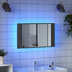 Avis vidaXL Armoire de salle de bain à miroir LED sonoma gris 80x12x45 cm