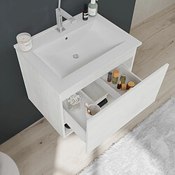 Acheter Kiamami Valentina MEUBLE DE SALLE DE BAIN SUSPENDU DE 60CM, TIROIR, COMPARTIMENT OUVERT BLANC | VENEZIA