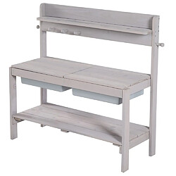 roba Table de jeu d'extérieur 89,5x35x88,5 cm Gris