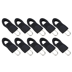 10Pcs Détachables Zip Fixer Zipper Tags Réparation Tirette Tab Noir 2.5x1.5cm