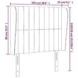 Acheter vidaXL Tête de lit avec oreilles Gris clair 103x23x118/128 cm Velours