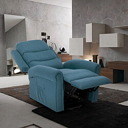 LE ROI DU RELAX Fauteuil électrique de relaxation massage et chauffage avec roues Victoria, Couleur: Turquoise