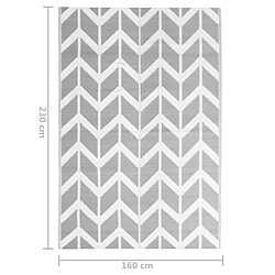 vidaXL Tapis d'extérieur Gris 160x230 cm PP pas cher