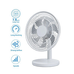 Universal Ventilateur de bureau rechargeable, silencieux, portable, mini stand, petit ventilateur USB, rechargeable, bureau, maison, bureau, chambre à coucher, chambre fraîche.