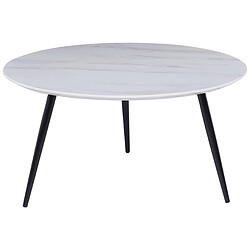 Beliani Table basse MDF Marbre blanc EFFIE