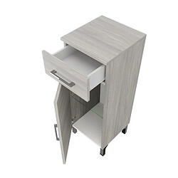 Kiamami Valentina 30CM ARMOIRE SALLE DE BAIN, PORTE ET TIROIR BOIS GRIS | RIMINI