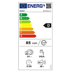 Lave-vaisselle 60cm 14 couverts 44db silver - BDF424DX - BRANDT