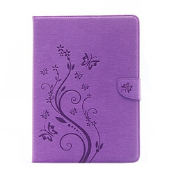 Wewoo Smart Cover Violet pour iPad Pro 9.7inch fleurs pressées motif de papillon flip horizontal PU étui en cuir avec boucle magnétique et titulaire fentes cartes portefeuille