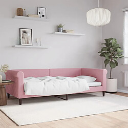 vidaXL Lit de repos sans matelas rose 90x200 cm velours