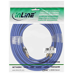 Câble Cinch AUDIO, InLine®, PREMIUM, prise doré, 2x Cinch mâle/mâle, 10m