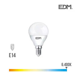 Edm Ampoule LED E14 6W Ronde équivalent à 40W - Blanc du Jour 6400K 